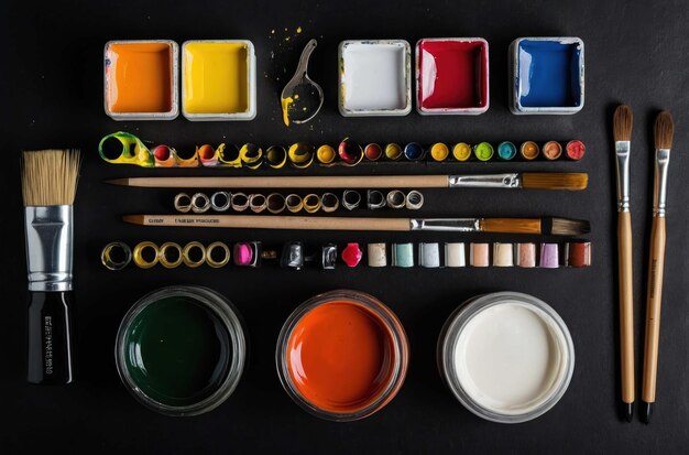 Foto palette e strumenti degli artisti