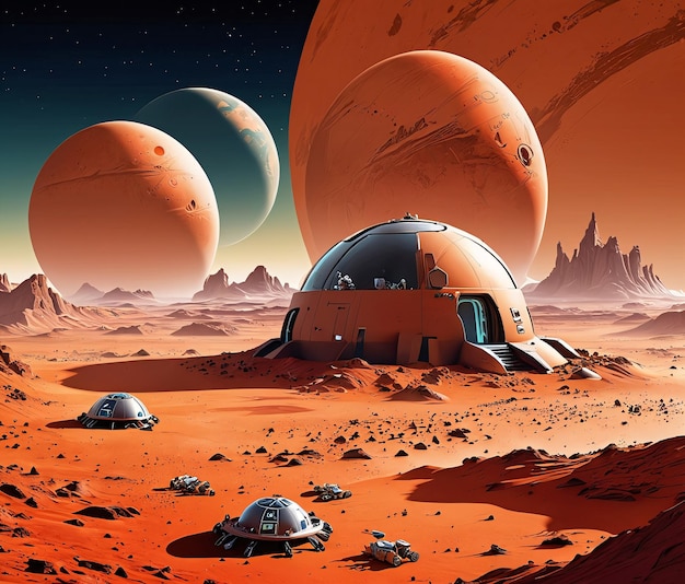 an artists rendering of the mars landscape