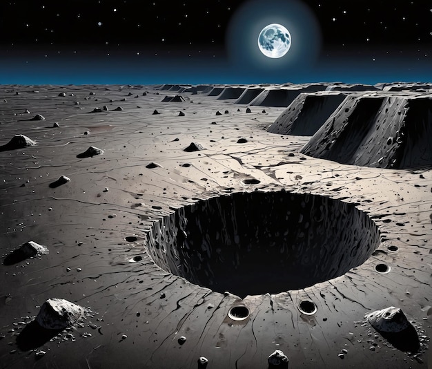 an artists rendering of the moon