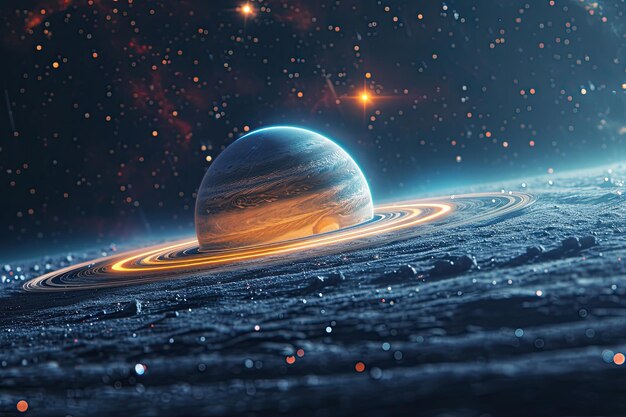 Artists Rendering of Planet in Space Universe Galaxy and Nebula in Outer Space