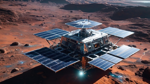 Photo artists rendering of a space station on the surface of mars