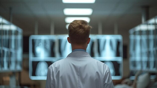 arts die naar röntgen kijkt