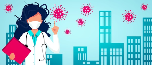 Arts tegen nieuwe coronavirusinfectie. 3D illustratie