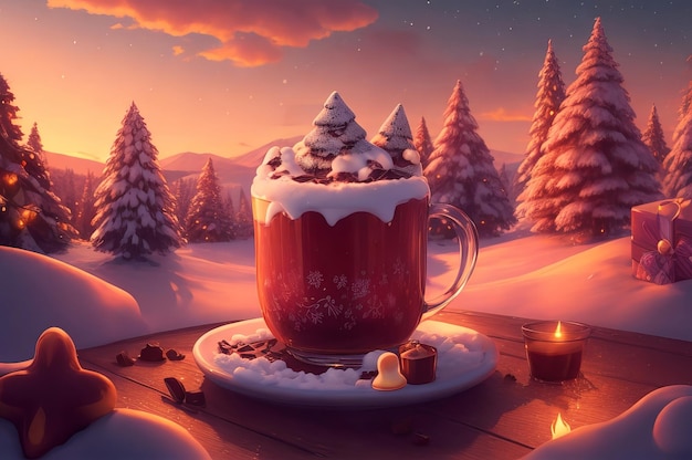 Arts work of beautiful design Christmas chocola