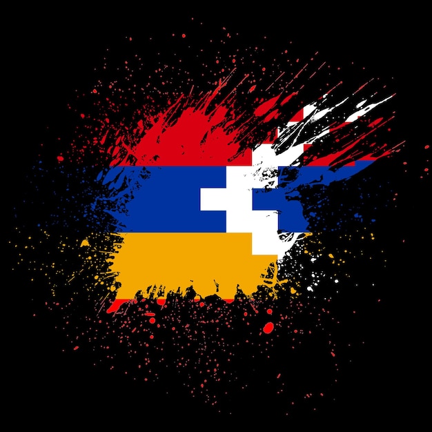 Artsakh vlag op Bloed splatter