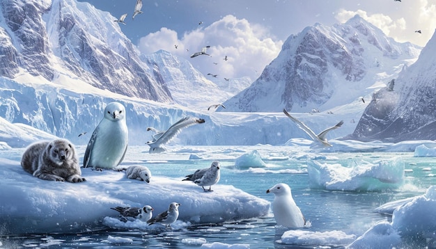 an artwork depicting the harsh yet beautiful Arctic environment