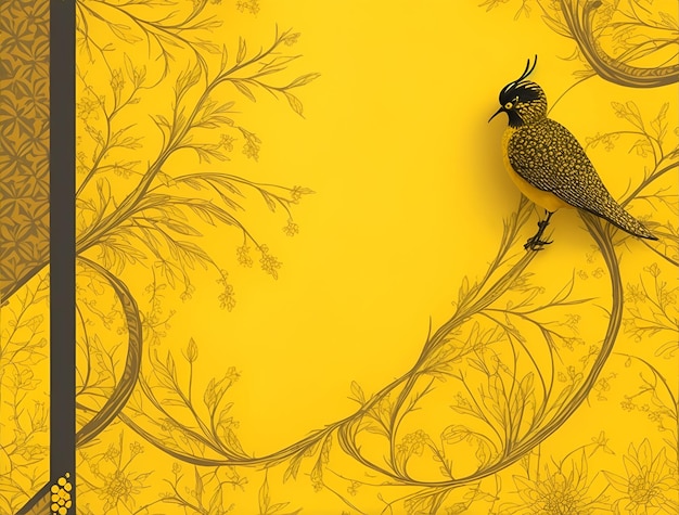 An artwork featuring of nature pattern background minimalistic on yellow art board