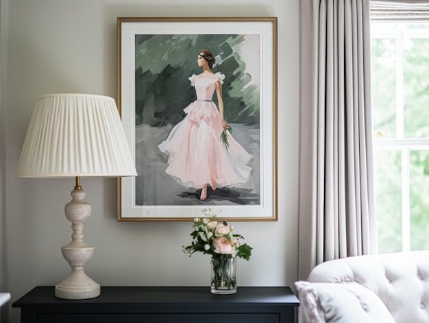 Artwork in a frame in the english countryside style art and home decor