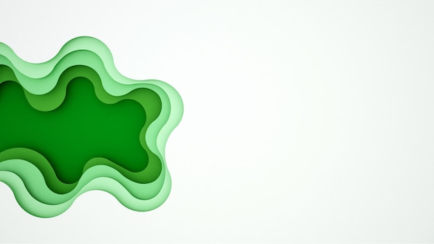 Artwork green wave and empty space  