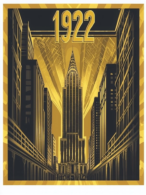 The artwork showcases the Chrysler Building a symbol of New