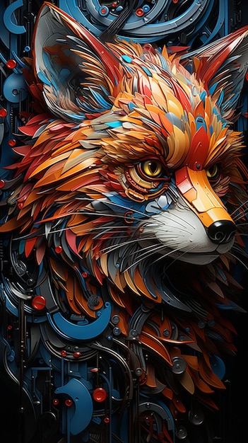 artwork in the style of animal futurism