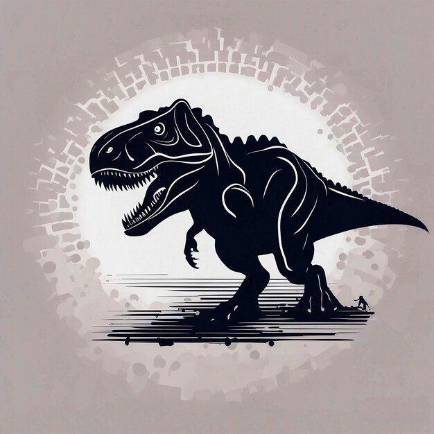 Foto artwork t-shirt design una silhouette di trex vector art per la stampa