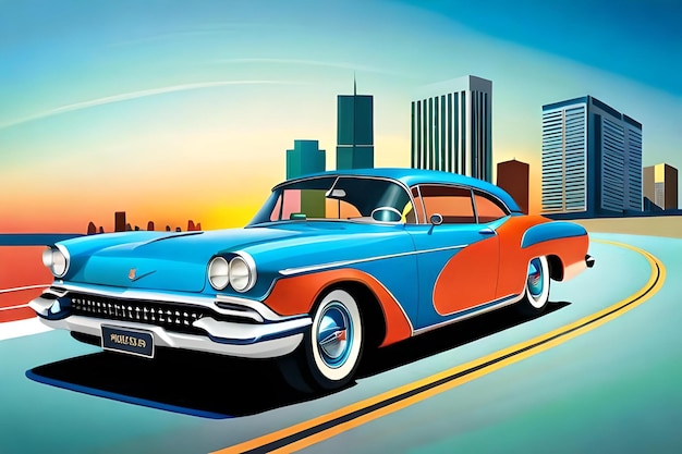 artwork of t shirt graphic design retro classics car design