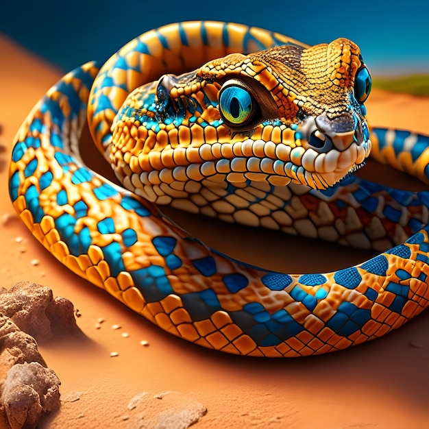 Foto generativo ai animale serpente a sonagli di aruba