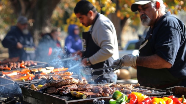 Photo as the band plays in the background the aroma of freshly grilled meats and vegetables wafts through