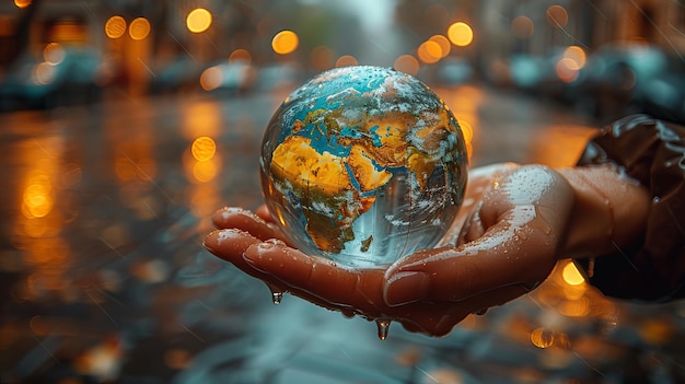 Photo as i hold the glass globe