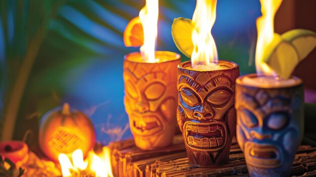 Photo as the sun sets the tiki torch punch comes to life its vibrant flames illuminating the party with a