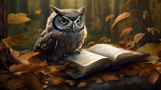 As the wise owl with reading glasses soared through the sea Generative AI