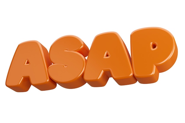 Photo asap 3d word text