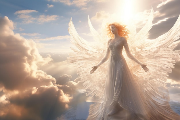 Photo ascend to celestial heights where angelic figures 00082 00