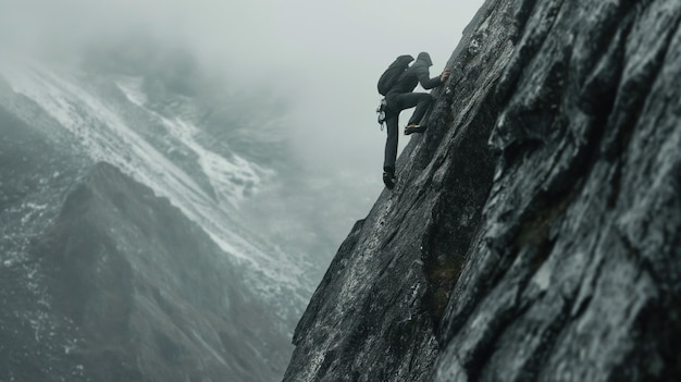 Ascending Heights Clambering Upward with Determined Effort