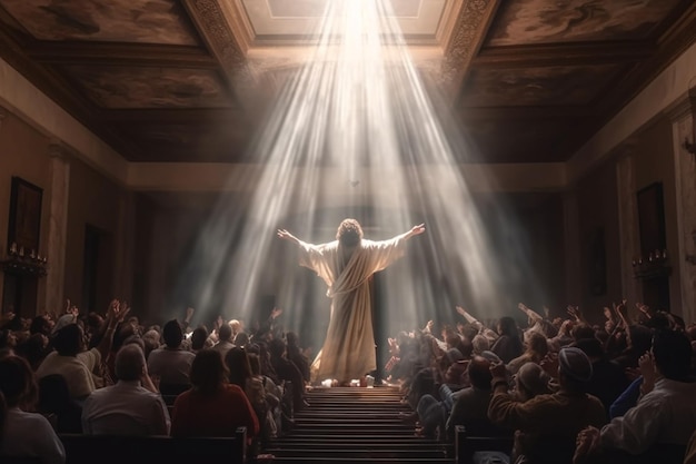 Ascension day of jesus christ or resurrection day of son of god Ascension day concept in church