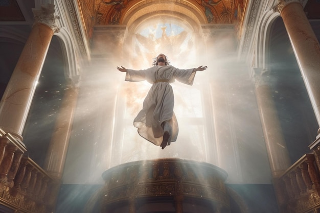 Ascension day of jesus christ or resurrection day of son of god Ascension day concept in church