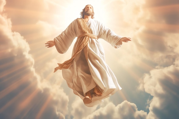 Photo ascension day of jesus christ or resurrection day of son of god good friday ascension day concept