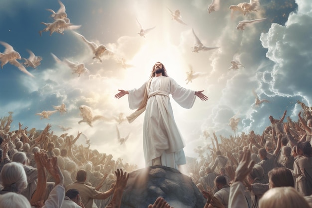 Ascension day of jesus christ or resurrection day of son of god Good friday Ascension day concept