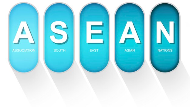 사진 고립된 동남아시아 국가 연합으로서의 asean