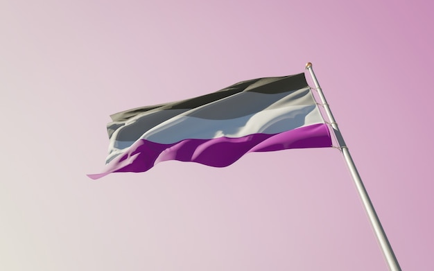 Asexual Pride Flag on color background