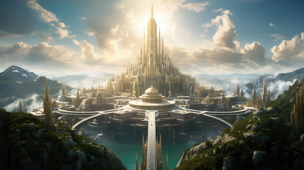 Asgard Realm of the Gods The Aesir's Celestial Home Nordic Mythology And Viking Mythology Landscape