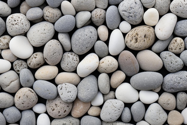 Ash covered pebbles with natural formations