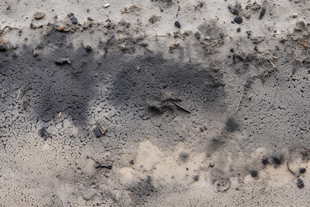 Ash residue on a patterned carpet background