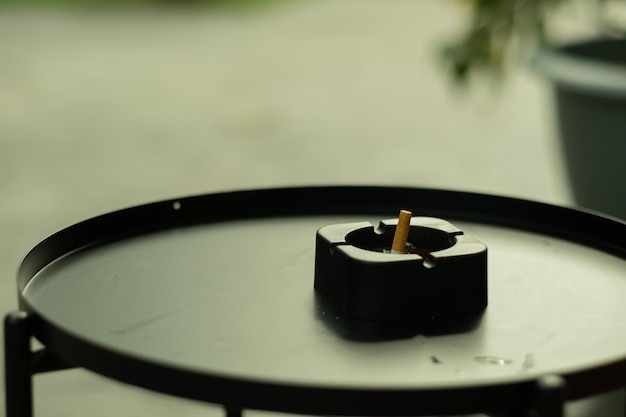 Ashtray on table cigarette don't smoke