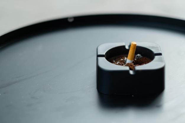 Ashtray on table cigarette don't smoke