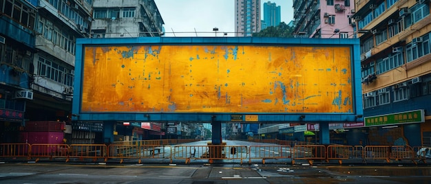 Photo in asia china hong kong a blank billboard with a building background