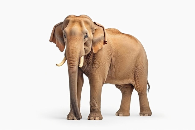 Foto elefante asiatico su sfondo bianco isolato