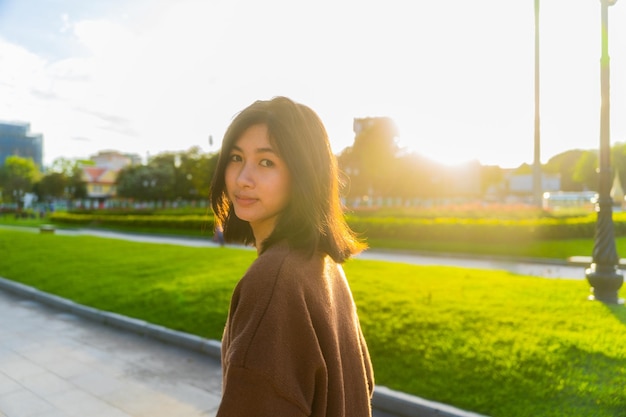 asia girl smile in front of camera