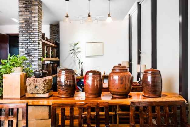 Asia style tea room interior