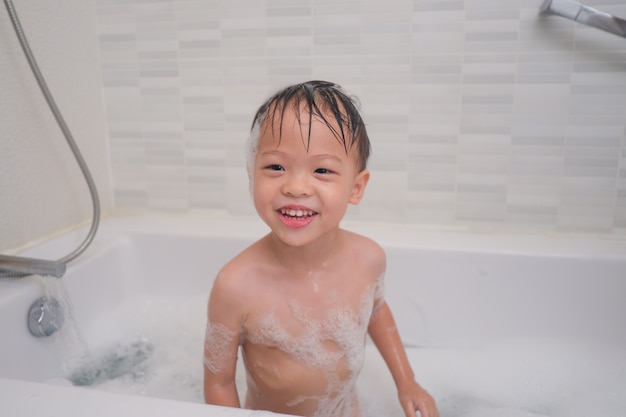 Asian 3 years old toddler baby boy child with great teeth