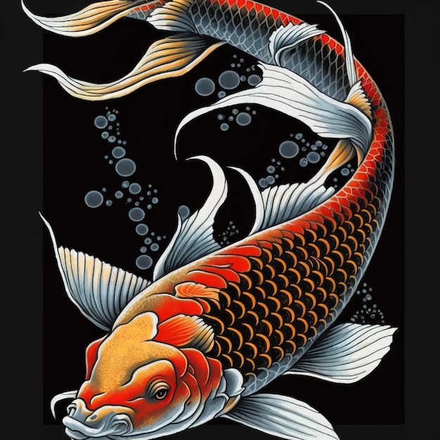 Asian background Oriental Japanese style abstract pattern background design with koi fish decorate