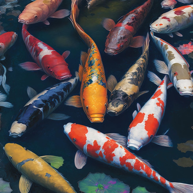 Азиатский фон Восточный японский стиль абстрактный узор фона дизайн с рыбой кои украшают