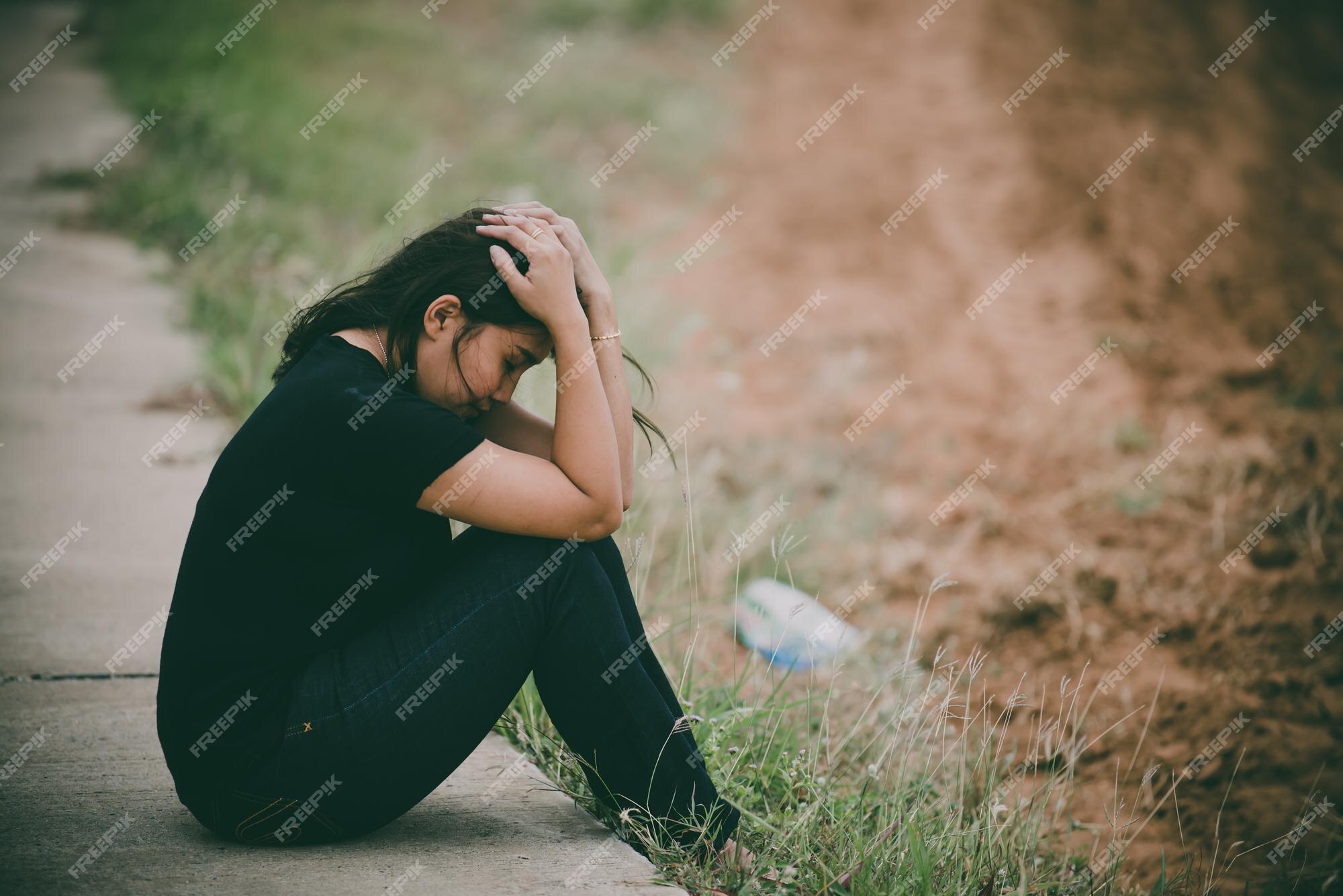 Woman Feeling Alone and Heart Broken Stock Photo - Image of looking, face:  96924872