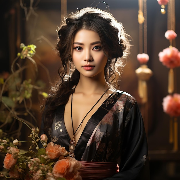 아시아 여성 아름다움 모델 사진