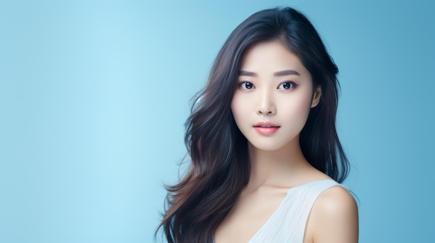Asian beauty Young girl with perfect skin Female Skin care editorial Youthful Elegance Skin