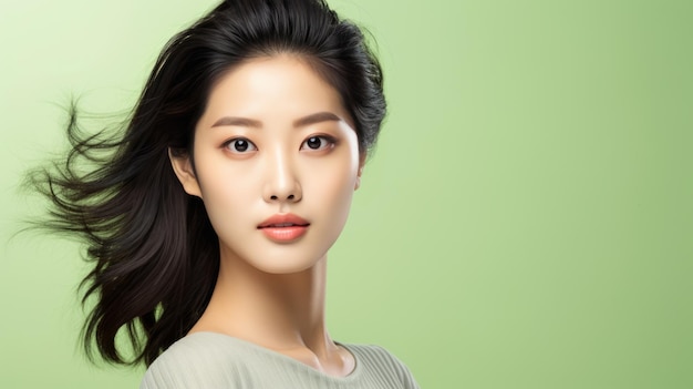 Asian beauty Young girl with perfect skin Female Skin care editorial Youthful Elegance Skin