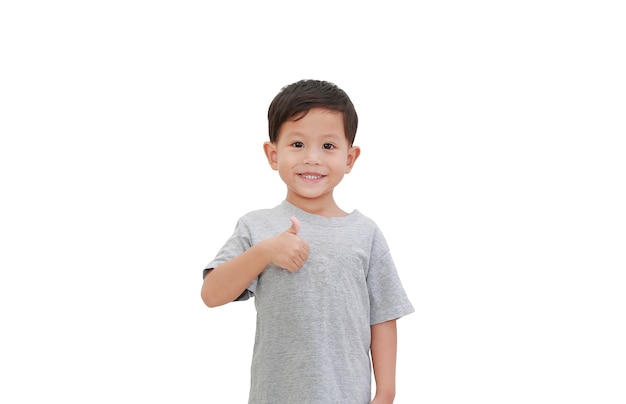 Asian boy thumb up gesture