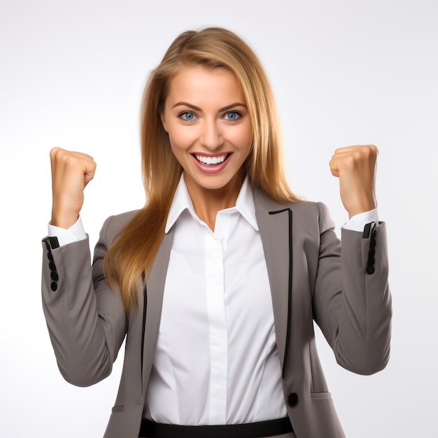 Asian business lady on white background