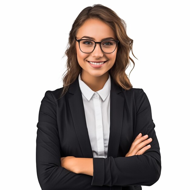 Photo asian business lady on white background